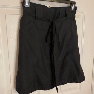 Umgee Sz S Dark Gray Faux Suede A-Line Skirt with Belt Pockets Elastic Waist